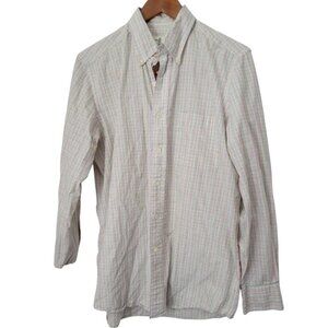 Men's Fairway & Greene Golf Button Down Club Shirt M Red Blue Yellow Long Sleeve